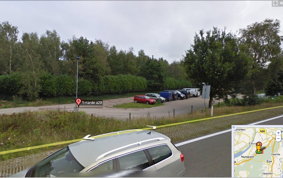 De carpoolplaats langs de A28 bij `t Harde Carpoolplaats `t Harde